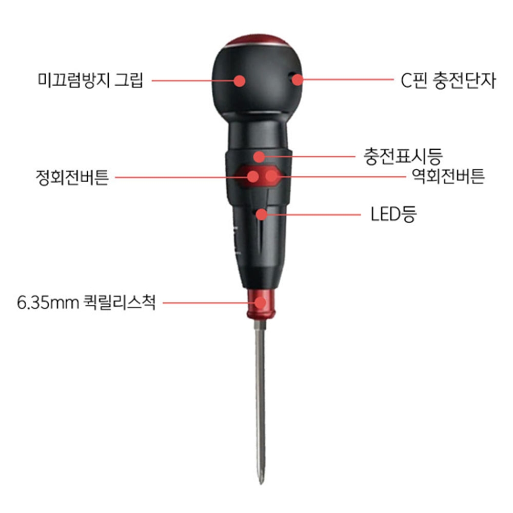 스파르탄 3.6V 0.9Ah 8종비트포함 일자형 C타입 충전드라이버 R4