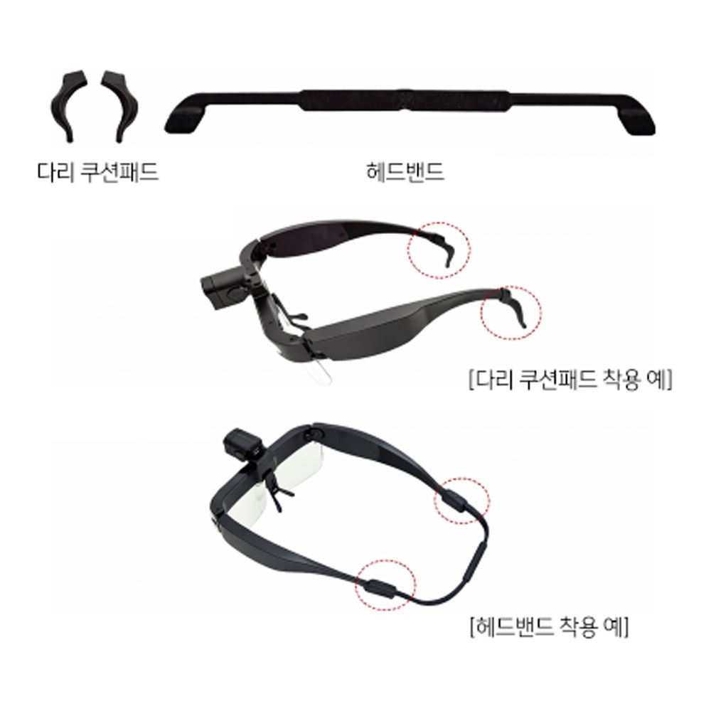 솔로 500Lm 보안경 원거리 근거리 각도조절 안경라이트 S-G500