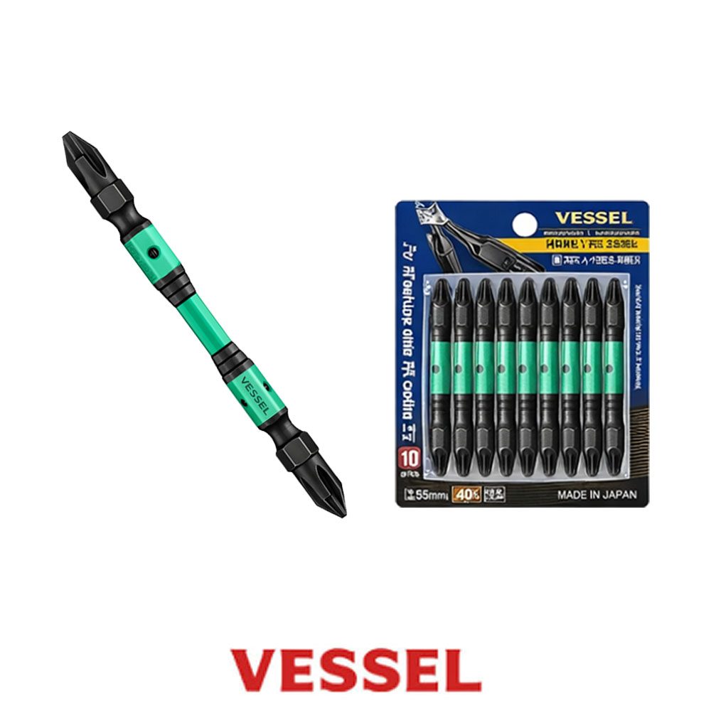 베셀 65mm 리브선단구조 10pcs 십자 양날 블랙 리브 스텝 토션비트 BW-412
