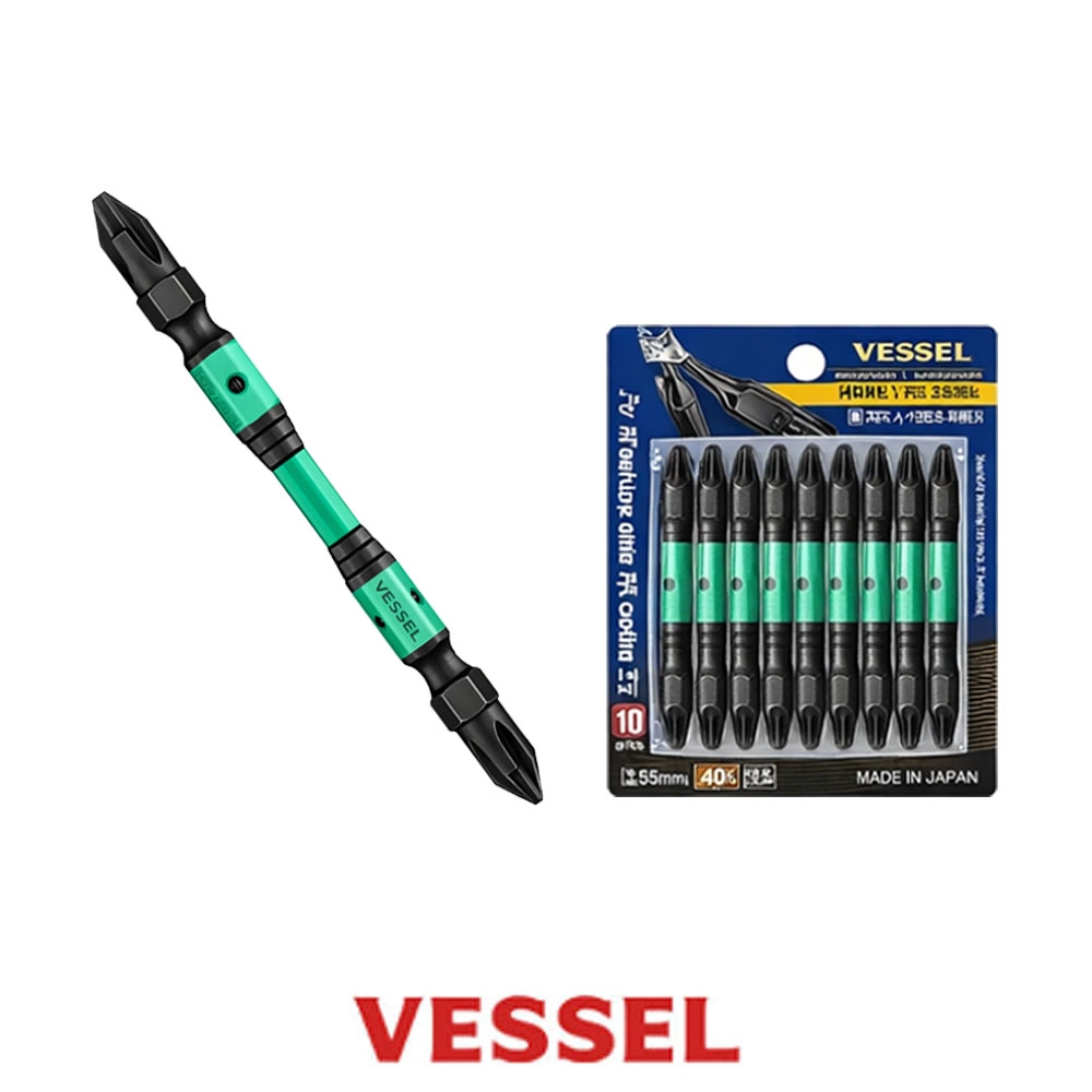 베셀 65mm 리브선단구조 10pcs 십자 양날 블랙 리브 스텝 토션비트 BW-412