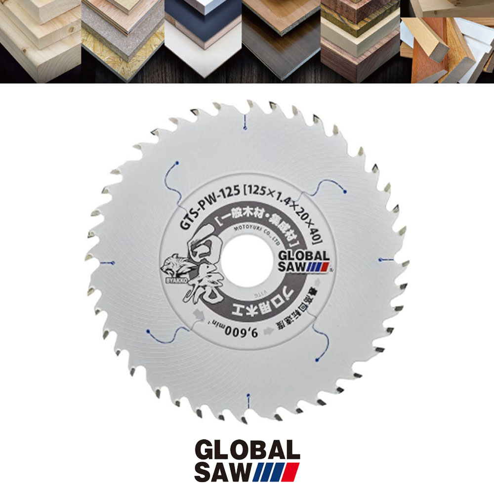모토유키 125mm 원형톱날 합판 석고보드 최고급 목공용 팁쇼 GTS-PW-125