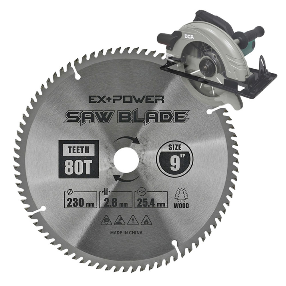 이엑스파워 230mm 2.8T 25.4mm 80날 스킬톱용 원형톱날 EXC-09080