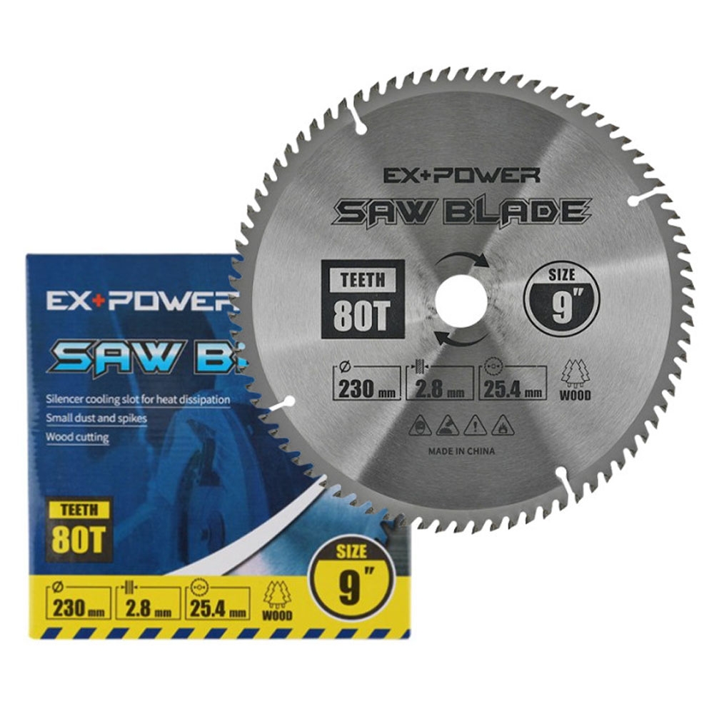 이엑스파워 230mm 2.8T 25.4mm 80날 스킬톱용 원형톱날 EXC-09080