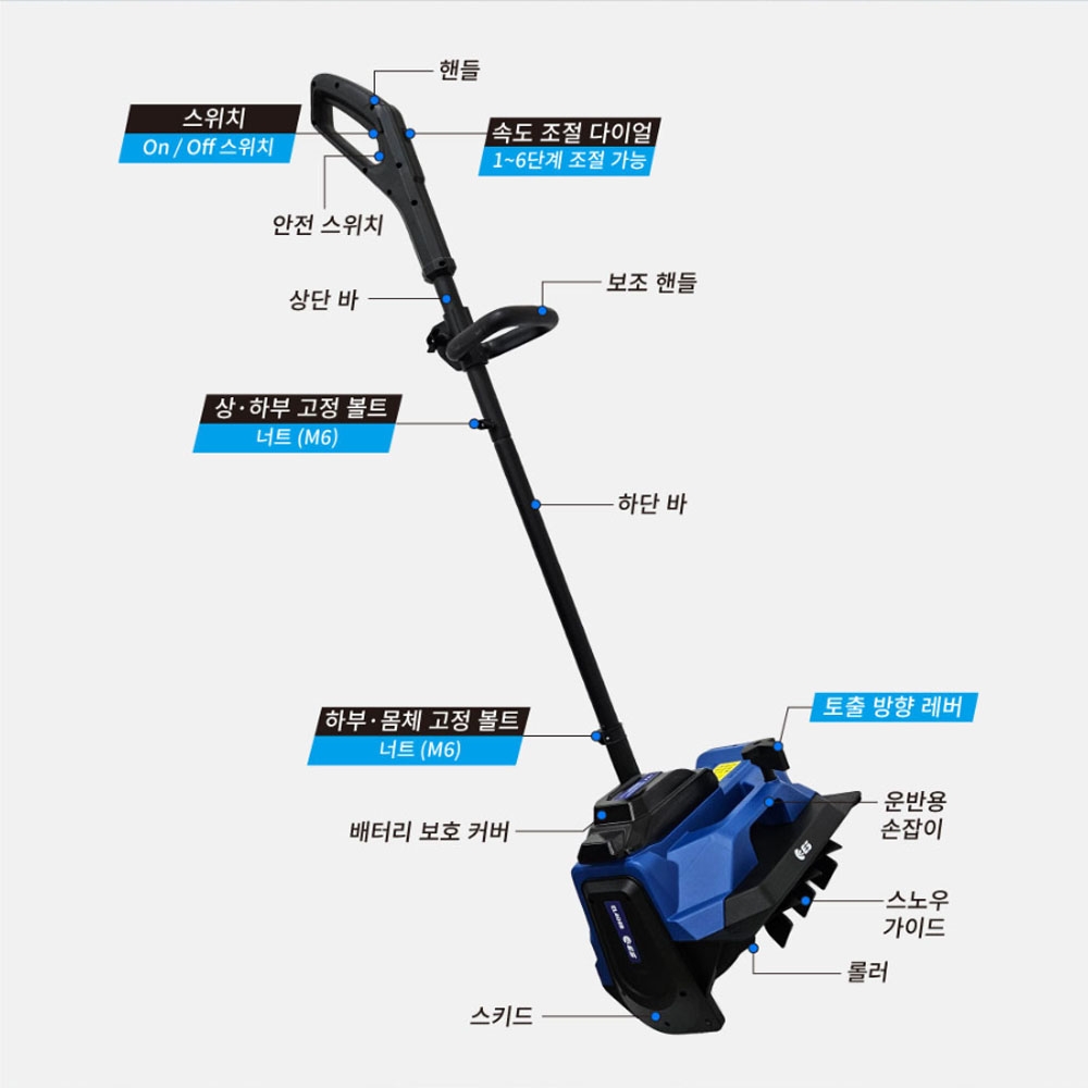 ES산업 눈청소기 40V 4A 작업폭 40cm 충전제설기 EL40SB