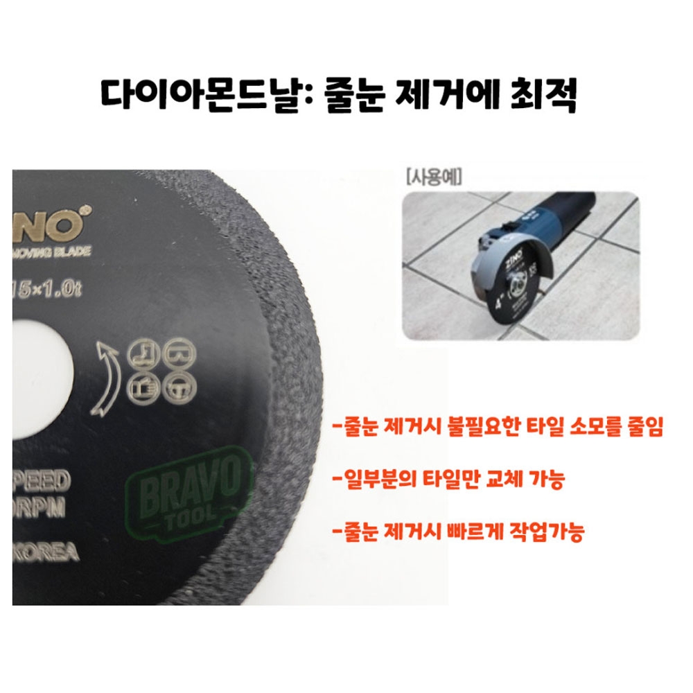 지노 100mm 1T 주철 석재 유리 타일 줄눈 제거날 ZJ4-1.0T