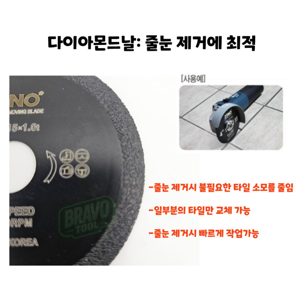 지노 75mm 1T 주철 석재 유리 타일 줄눈 제거날 ZJ3-1.0T