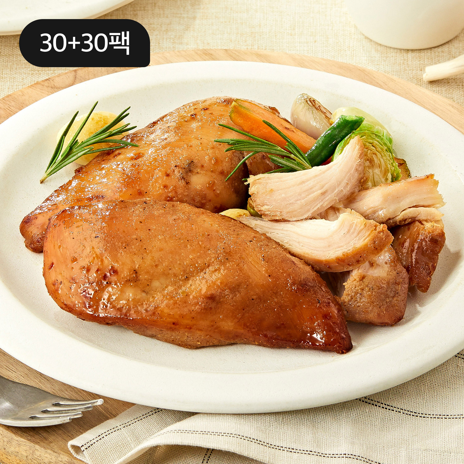 [대용량 패키지] 오븐구이 통 닭가슴살 양념갈비맛 30+30팩
