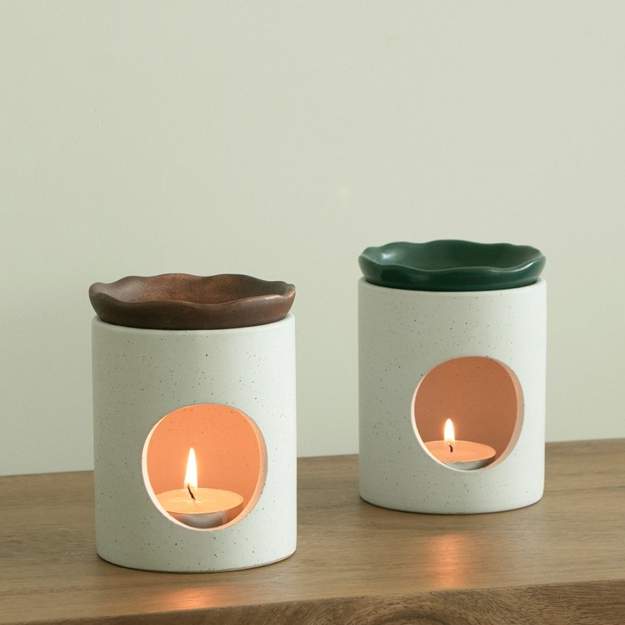 컬러접시 아로마 오일버너 에센셜오일 워머 캔들 램프 세트