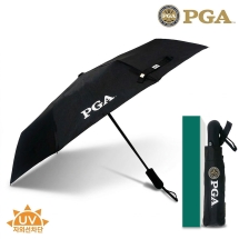 PGA 55완전자동3단UV차단우양산(블랙)(손잡이곡선형)1P