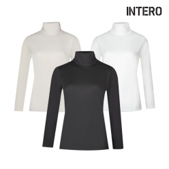 인테로 골프 여성 목주름 골프 이너웨어 기모 티셔츠 WIWKV