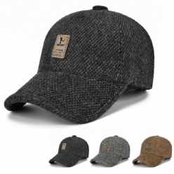 클래식 울 펠트 남성 귀마개 겨울 모자