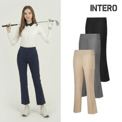 인테로 골프 여성 간절기 마법 허리밴드 9부 부츠컷 슬랙스 바지 WISPM