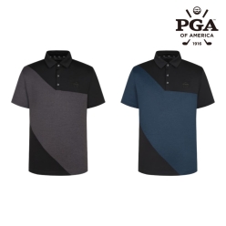 PGA 남성 블럭배색 반팔 카라티셔츠 PGMTS51305