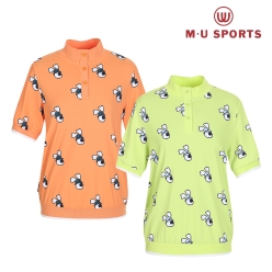 MU 스포츠 여성 캐릭터 니트 카라 반팔 티셔츠&nbsp;MU23322PS02