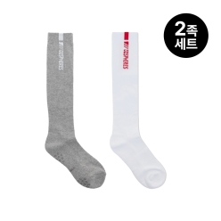 [2족 세트] 고스피어 여성 아스키 바코드 로고 니삭스 PW2FSO59