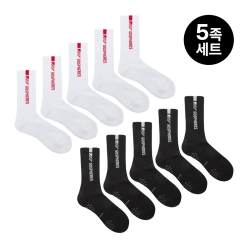 [5족 세트] 고스피어 남성 아스키 바코드 로고 양말 PM2FSO58