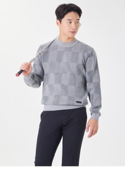 볼빅 남성 스퀘어 자카드 니트&nbsp;VMKTN901