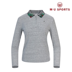 MU 스포츠 여성 카라 포인트 자수 긴팔셔츠 MS21724TL01