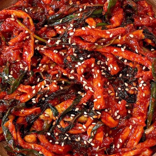 제주도 무말랭이와 쪽파가 들어간 파말랭이 고춧잎 무침