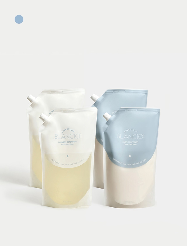 [6만원&uarr;사은품증정]1L 리필 세탁세제 2개+섬유유연제 2개 시그니처 세트 1Box(총 4개)