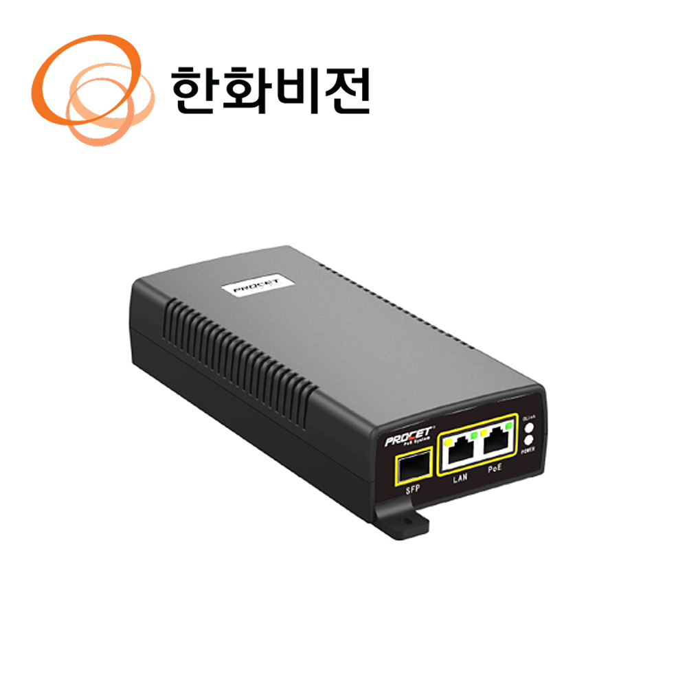 한화 CCTV 부자재 10/100/1000M POE 인젝터 SPO-6011