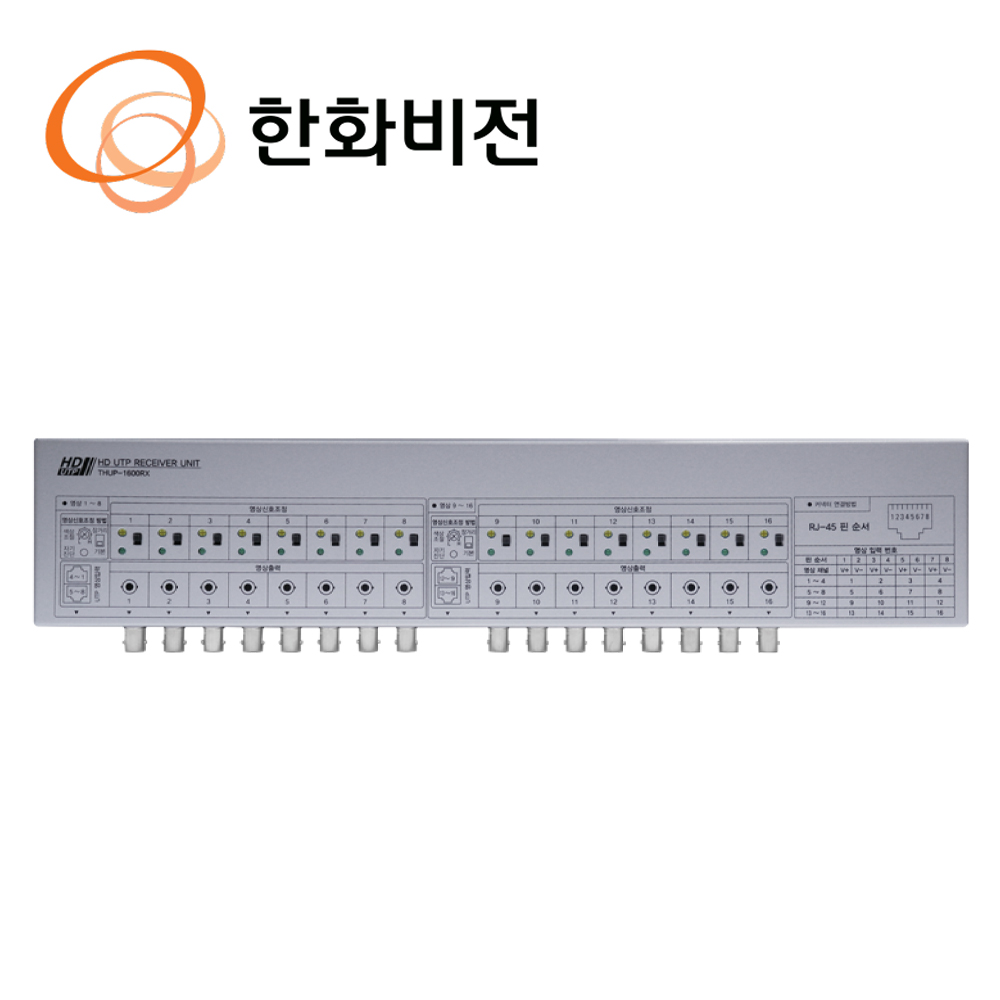 한화 CCTV 부자재 16채널 UTP  영상 수신기 THUP-1600RX