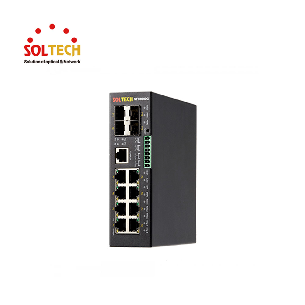 솔텍 L2 1G 8포트 + 1G SFP 2슬롯 + 2.5G SFP 2슬롯 산업용 스위치허브 SFC8000G