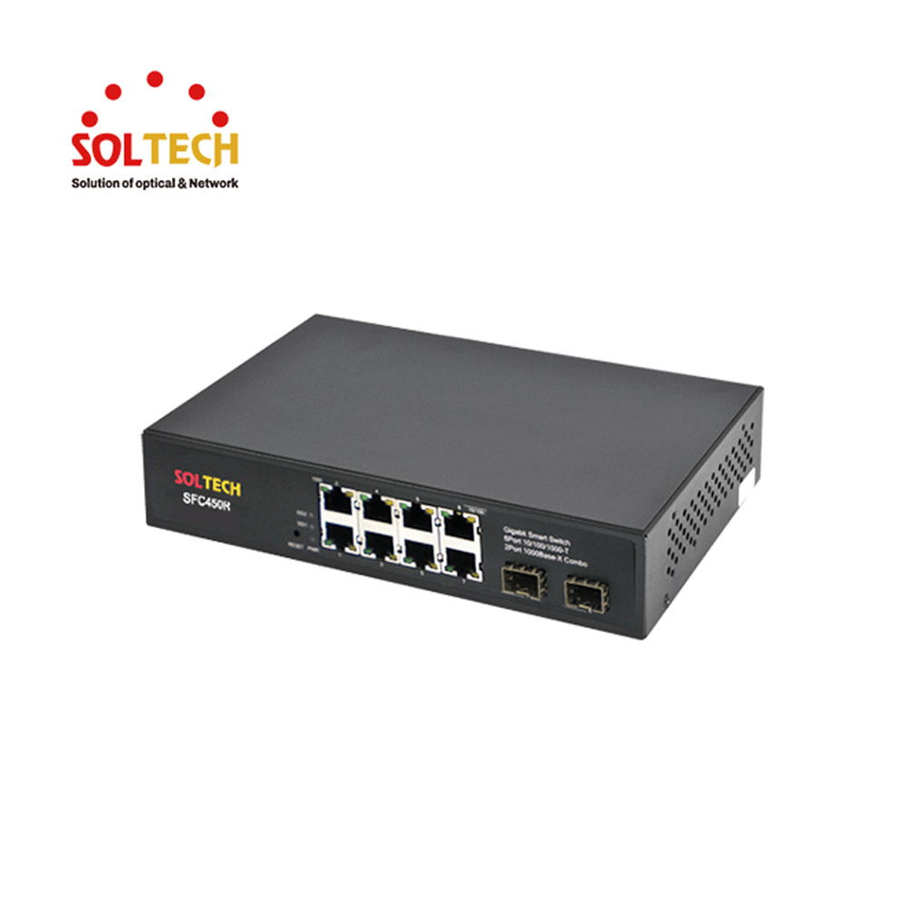 솔텍 L2 1G 8포트 + 1G SFP 4슬롯 이더넷 스위치 SFC450R