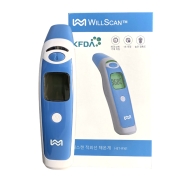 윌스캔 적외선 체온계 HET-R161 스카이블루 비접촉식체온계 이마체온계 1초측정 32회 메모리 라이트 기능 신생아체온계