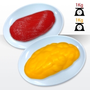 지방근육모형세트 1Kg my-1000s 비만교육용 근육모형 지방모형 지방덩어리모형
