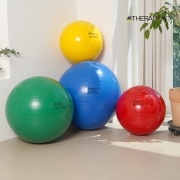 엑서사이즈볼 짐볼 휘트니스 다이어트용 코어와근력 강화 색상에 따른 다양한 크기 노랑 빨강 초록 파랑