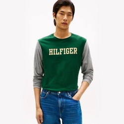 타미힐피거 맨 컬러블록 긴팔 티셔츠 XM06431-300