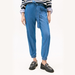 타미힐피거 우먼 샴브레이 카고 조거 팬츠 XW06055-900