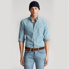 [S] 폴로 랄프로렌 맨 슬림핏 샴브레이 데님셔츠 710776164001 Chambray_k