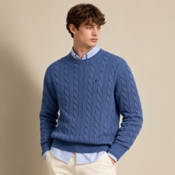 폴로 랄프로렌 코튼 케이블 꽈배기 스웨터 710972300001 Navy