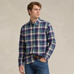 [폴로특가전] 폴로 맨 슬림핏 코튼 체크셔츠 710B22318001 Green/Navy