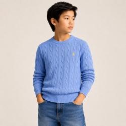 폴로 랄프로렌 보이즈 꽈배기니트 Blue 323816921021