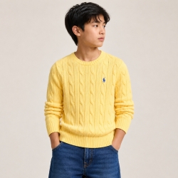 폴로 랄프로렌 보이즈 꽈배기니트 Yellow 323816927500