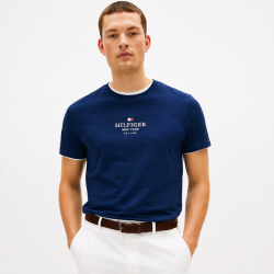 타미힐피거 맨 그래픽 크루넥 티셔츠 XM07435-402 Navy**