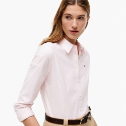 타미힐피거 우먼 레귤러핏 스트라이프 스트레치 옥스포드 셔츠 78J4817/76J4827 690 Pink