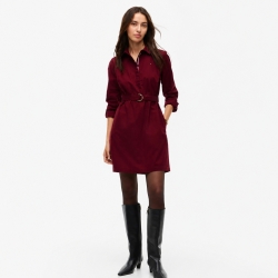타미힐피거 우먼 벨티드 옥스포드 셔츠드레스 XW09451-500 Burgundy