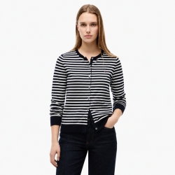 타미힐피거 우먼 라이트웨이트 스트라이프 가디건 XW07755-400 Navy Blue