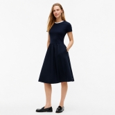 타미힐피거 우먼 믹스드 미디아 티셔츠 미디 드레스 XW09505-400 Navy Blue