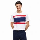 타미힐피거 맨 블록 스트라이프 티셔츠 XM07640-600 White/Red