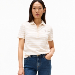 타미힐피거 우먼 클래식핏 스트라이프 스트레치 피케폴로 75J5200-280