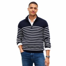 타미힐피거 맨 스트라이프 쿼터집업 스웨터 XM07937 Navy/White Stripe