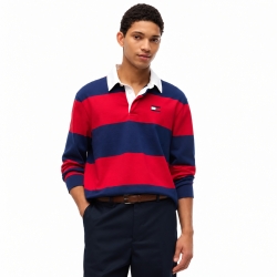 타미힐피거 맨 긴팔 레귤러핏 스트라이프 럭비티 XM08350-970 Preppy Navy