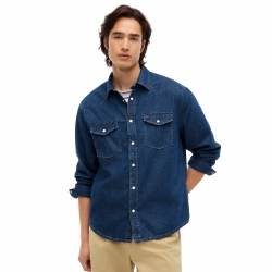 타미힐피거 맨 레귤러핏  데님 웨스턴셔츠 XM08092-900 Dark Denim