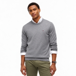 타미힐피거 맨 레귤러핏 클래식 크루넥 스웨터 78J8322-030 Grey Heather