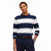 타미힐피거 맨 럭비 스트라이프 크루넥 스웨터 XM07954-400 Carbon Navy